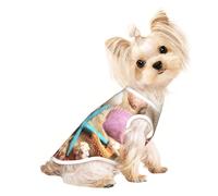 Shells on The Beach print Dog Clothes T Shirts for Small Dogs Breathable Puppy Kitten Dog Shirts for Pet Dogs Cats