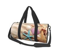 Shells On The Beach Print Travel Duffel Bag, Foldable Gym Bag Overnight Weekend Bags for Women, Large Holdall Bag Cabin Bag for Sports and Travel