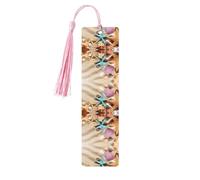 Shells On The Beach Print Wooden Bookmark Bookmarks with Tassels Book Marks for Reading Hardcover Books Notebooks