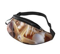 Shells on The Beach Printed Fanny Pack for Men Women Crossbody Waist Bag Pack Bum Bag with Adjustable Strap for Hiking Running Travel Cycling