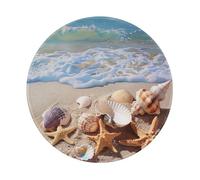 Shells on The Beach Printed Gaming Mouse Pad 1 PCS, Round Non-Slip Rubber Base Laptop Mousepad Desk Mat for Gamer, Office, Home