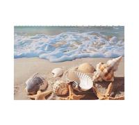 Shells on The Beach Printed Jigsaw Puzzle 14.4x9.8 CM, Rectangular Puzzle Challenging Game for Adults Gifts, Family Fun Decorative Wall Decor