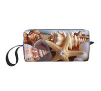 Shells on The Beach Printed Makeup Bag Simple Travel Cosmetic Bags Waterproof Cosmetic Case Toiletry Bag Organizer for Women Mom Girls
