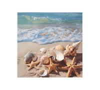 Shells on The Beach Printed Square Jigsaw Puzzle 12.8x12.8 CM, Puzzle Challenging Game for Adults Gifts, Family Fun Decorative Wall Decor