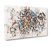 Shells On The Beach Vol.2 Watercolour Modern Canvas Wall Art Print Ready to Hang, Framed Picture for Living Room Bedroom Home Office Décor, 20x14 Inch (50x35 cm)