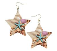 Shells on The Beach Women's Fashion Earrings, Celestial Dangle Earrings, Star Shape Jewelry for a Versatile