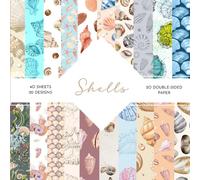 Shells Scrapbook Paper: 8,5 x 8,5 size | 40 patterned double sided sheets (20 designs) | Sea Shell Themed Collection | Seashells Craft Paper |
