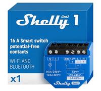 Shelly 1 Gen3, Wi-Fi Smart Relay Switch, 16A, Dry Contacts, Home Automation, Lights, Garage Door Remote Control, iOS Android, Alexa & Google Home, No Hub Required