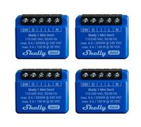 Shelly 1 Mini Gen 3 | 4 Pack | WiFi and Bluetooth Smart Switch 1 Channel 8A | Home | Compatible with Alexa and Google Home | iOS/Android App | Dry Contacts