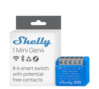 Shelly 1 Mini Gen4 - Wi-Fi Smart Relay Switch, 1 Channel, 8A, Dry Contacts, Home Automation, Garage Door Remote Control, No Hub Required, Matter Certified, Alexa, Google Home, Apple HomeKit, Zigbee
