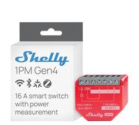 Shelly 1PM Gen4 - Wi-Fi Smart Relay Switch, 1 Channel, 8A, Real-Time Power Metering, Home Automation, Remote Control, No Hub Required, Matter, Alexa, Google Home, Apple HomeKit, Zigbee
