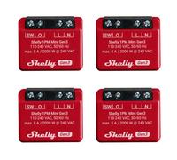 Shelly 1PM Mini Gen3 | 4 Pack | WiFi & Bluetooth Smart Relay, 1 Channel 8A with Power Measurement | Home Automation | Compatible with Alexa and Google Home | iOS Android App