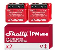 2x Shelly 1PM Mini Gen3 8A Wi-Fi & Bluetooth Smart Switch Relay Power Metering