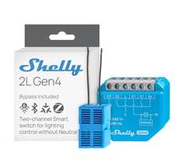 Shelly 2L Gen4 - Wi-Fi & Matter Smart Relay Switch, 2-Channel | Channel 2 up to 700W, No Neutral Required, Zigbee Compatible, App, Voice & Platform Control, No Hub Required, Timer