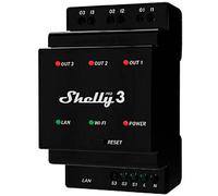 Shelly Pro 3, Wi-Fi 3 Channel Smart Relay, 48A, Home & Facility Automation, Compatible with Alexa & Google Home, iOS Android App, Lights Automation, No Hub Required, Remote Control for Motorized Valve