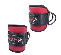 Shelly Ankle Straps for Cable Machines Leg Extensions Hip Abductors Double D Ring Cable Straps Padded Neoprene Ankle Cuffs for Leg Abs Kickbacks Glute Workouts Support for Men & Women (Red)