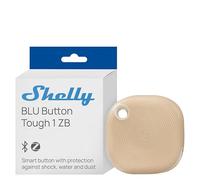 Shelly BLU Button Tough 1 ZB Mocha - Bluetooth & Zigbee Smart Button, IP54, Long Range, Ремоте Цонтрол, Multi-Click Activation, Encryption, Gateway Required, Scene Activation, Beacon Mode