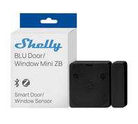 Shelly BLU Door/Window Mini ZB Black - Zigbee Door & Window Contact Sensor | Bluetooth, Tilt Detection, Light Sensor, Mini Sensor for Narrow Frames, App, Voice & Platform Control, Gateway Required