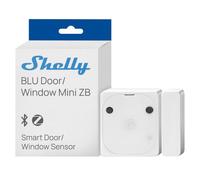 Shelly BLU Door/Window Mini ZB White - Zigbee Door & Window Contact Sensor | Bluetooth, Tilt Detection, Light Sensor, Mini Sensor for Narrow Frames, App, Voice & Platform Control, Gateway Required