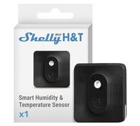 Shelly BLU H&T Black - Bluetooth Temperature and Humidity Sensor, Smart Thermometer and Hygrometer for Indoor/Outdoor, IP54 Certified, Data Storage, Beacon Mode, Gateway Required