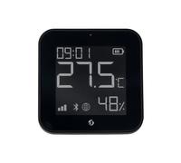 Shelly BLU H&T Display ZB Black - Smart Zigbee & Bluetooth Temperature and Humidity Sensor, Thermometer and Hygrometer, E-Paper Display, Digital Clock, Indoor Use, Smart Automation, Gateway Required