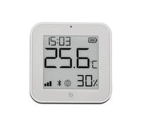 Shelly BLU H&T Display ZB White - Smart Zigbee & Bluetooth Temperature and Humidity Sensor, Thermometer and Hygrometer, E-Paper Display, Digital Clock, Indoor Use, Smart Automation, Gateway Required