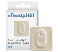 Shelly BLU H&T Ivory - Bluetooth Temperature and Humidity Sensor, Smart Thermometer and Hygrometer for Indoor/Outdoor, IP54 Certified, Data Storage, Beacon Mode, Gateway Required