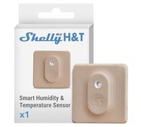 Shelly BLU H&T Mocha - Bluetooth Temperature and Humidity Sensor, Smart Thermometer and Hygrometer for Indoor/Outdoor, IP54 Certified, Data Storage, Beacon Mode, Gateway Required