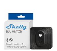 Shelly BLU H&T ZB Black - Smart Zigbee & Bluetooth Temperature and Humidity Sensor, Thermometer and Hygrometer, IP54 rated, Encryption, Indoor & Outdoor Use, Smart Home Automation, Gateway Required