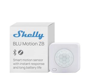 Shelly BLU Motion ZB White - Smart Bluetooth and Zigbee Motion Sensor, PIR with Adjustable Sensitivity, Light Sensor 3 Levels, Beacon Mode, CR2477 Battery up to 5 Years, Wireless, Gateway Required