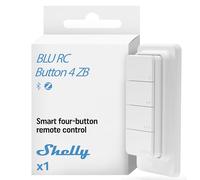 Shelly BLU RC Button 4 ZB - Bluetooth & Zigbee Smart Remote Control, 4 Buttons, Multiple Clicks, Encryption, Gateway Required, Scene Activation, Beacon Mode, Home Assistant