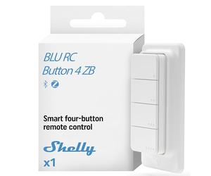 Shelly BLU RC Button 4 ZB - Bluetooth & Zigbee Smart Remote Control, 4 Buttons, Multiple Clicks, Encryption, Gateway Required, Scene Activation, Beacon Mode, Home Assistant