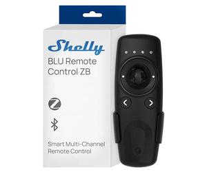 Shelly BLU Remote Control ZB Black - Zigbee & Bluetooth Remote Control for Shelly Devices, Multi-Channel Operation, Gesture Control, Beacon Mode, Easy Pairing, Real-Time Feedback, Home Assistant