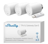 Shelly Blu TRV & Shelly Blu Gateway Gen3, Bluetooth Smart Radiator Thermostat, Precise Temperature Control, Rotatable Screen, Boost Mode, Long-lasting batteries, Bluetooth Gateway Included (3 pack)