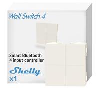 Shelly BLU Wall Switch 4 - Bluetooth Smart Remote Switch, No Wiring Needed, Remote Lighting Control, Multi-click, Strong Encryption, Alexa and Google Home, Gateway Required, Wall Frame not Included