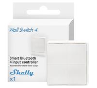 Shelly BLU Wall Switch 4 Stand Alone - Bluetooth Smart Remote Switch, No Wiring Needed, Remote Lighting Control, Multi-click, Strong Encryption, Compatible with Alexa and Google Home, Gateway Required
