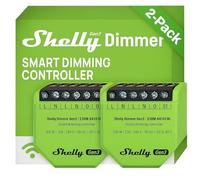 Shelly Dimmer Gen3 - Wi-Fi 1-Channel Smart Trailing Edge Dimmer, 110-240 VAC, LED 150W, Halogen 200W, No Neutral Wire Required, Power Monitoring, Alexa, Google Home, Home Assistant (2 Pack)