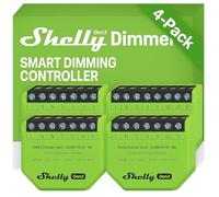 Shelly Dimmer Gen3 - Wi-Fi 1-Channel Smart Trailing Edge Dimmer, 110-240 VAC, LED 150W, Halogen 200W, No Neutral Wire Required, Power Monitoring, Alexa, Google Home, Home Assistant (4 Pack)