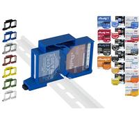 Shelly Dual DIN Rail Holder for 18 Shellys: 1 Gen3, 1PM Gen3, 2PM Gen3, i4 Gen3, Plus 1, Plus 1PM, Plus 2PM, Plus i4, Plus 0-10V Dimmer, Wave 1, Wave 1PM, Wave 2PM, Wave Shutter, Wave i4 (Blue Prime)