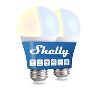 Shelly Duo Bulb E27 Gen3 - Wi-Fi Smart Bulb, 9W, 800lm, Tunable White 2700K-6500K, Dimmable, Night Mode, Consumption Monitoring, Lights Remote Control, Home Automation, No Hub Required (2 Pack)