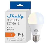 Shelly Duo Bulb E27 Gen3 - Wi-Fi Smart Bulb, 9W, 800lm, Tunable White 2700K-6500K, Dimmable, Night Mode, Consumption Monitoring, Lights Remote Control, Home Automation, No Hub Required