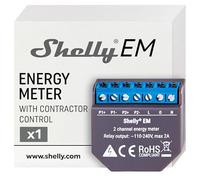 Shelly EM | Wi-Fi-operated Smart Energy Meter and Contactor Control Relay Switch | Home Automation | Works with Alexa & Google Home | iOS Android App | No Hub Required | Power Monitoring