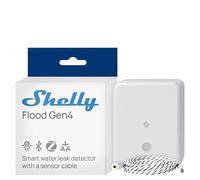 Shelly Flood Gen4 - Smart Matte Water Sensor with Leak Sensor Cable, IP44, Flood & Rain Detection, Adjustable Alarm Levels, Leak Detection, Timer Switch, Alexa, Google Home & Zigbee