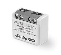 Shelly EM Mini Gen4 - Wi-Fi Smart Energy Meter, 1 Channel up to 16A, No Switch Included, Ampermeter, Voltmeter, No Hub Required, Matter-Certified, Alexa, Google Home, Zigbee