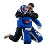 Shelly MMA Dummy Judo Grappling Dummy Punching Bag Brazilian BJJ JIU Jitsu Sitting Position Wrestling Martial Arts Boxing Karate Training Dummy - Canvas - UNFILLED (Blue - Canvas, 47")