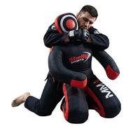Shelly MMA Dummy Judo Grappling Dummy Punching Bag Brazilian BJJ JIU Jitsu Sitting Position Wrestling Martial Arts Boxing Karate Training Dummy - Canvas - UNFILLED (Black - Canvas, 47")