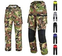 Shelly Motorcycle Trousers/Pants for Men with Water Resistant Cordura Textile Fabric for Motorbike Racing, Riding & Impact Protection Armor (UK, Waist, 34, Regular, Regular, Camo Green)