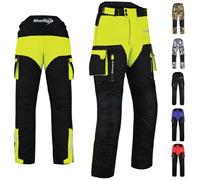 Shelly Motorcycle Trousers/Pants for Men with Water Resistant Cordura Textile Fabric for Motorbike Racing, Riding & Impact Protection Armor (UK, Waist, 32, Regular, Regular, Fluorescent)