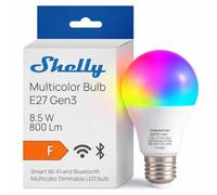 Shelly Multicolor Bulb E27 Gen3 - Wi-Fi Smart RGBW Bulb, 9W, 800lm, 16 Million Colours, Tunable White 2700K-6500K, Dimmable, Security Mode, Lights Remote Control, Home Automation, No Hub Required
