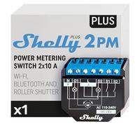 Shelly Plus 2PM - 16A | WiFi & Bluetooth 2-Channel Smart Switch with Power Metering | Home Automation | Roller Shutter Remote Control | Alexa & Google Home Compatibility | iOS Android App